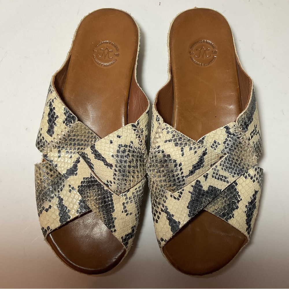 Johnston & Murphy Snake Print Leather Sandals